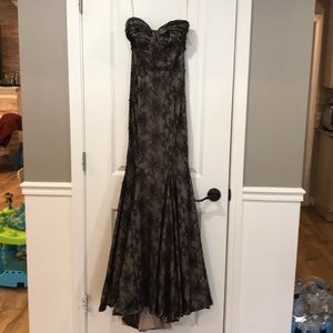 NWOT mandalay long black lace dress